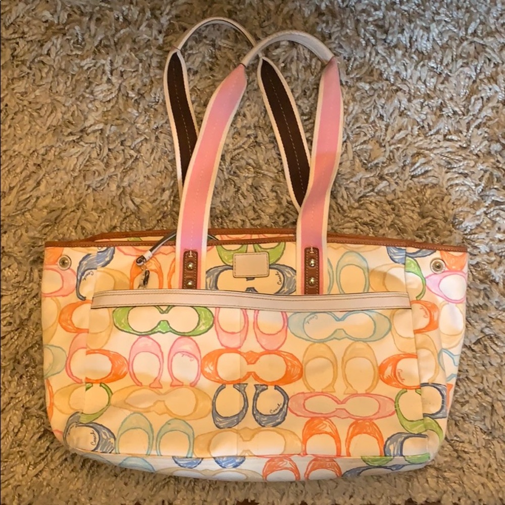 White Rainbow Coach Bag